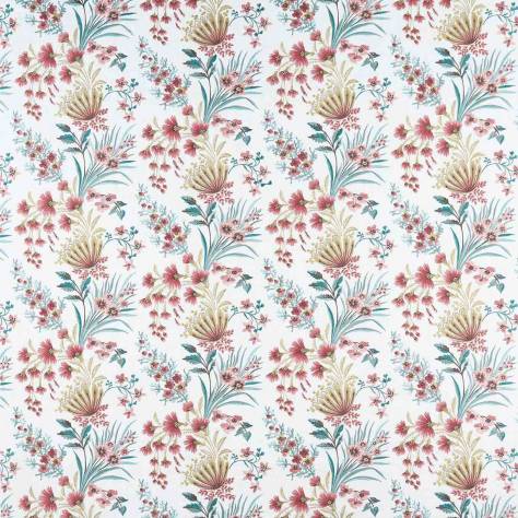 Nina Campbell Ashdown Fabrics Michelham Fabric - Blush / Aqua - NCF4362-03