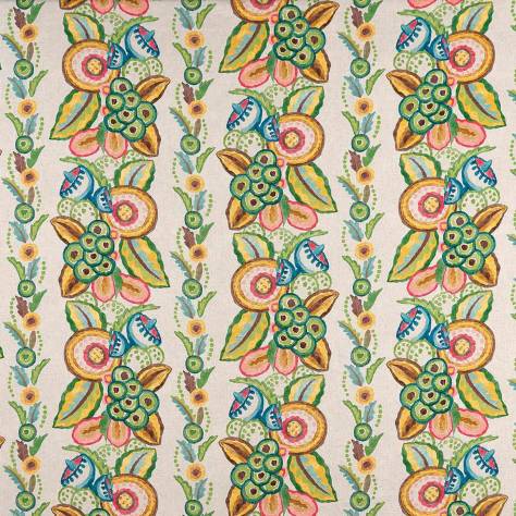 Nina Campbell Ashdown Fabrics Ashdown Stripe Fabric - Green / Multi - NCF4363-01 - Image 1