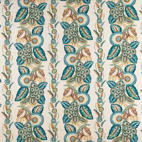 Nina Campbell Ashdown Fabrics Ashdown Stripe Fabric - Teal / Aqua - NCF4363-02