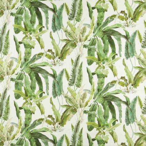 Nina Campbell Ashdown Fabrics Benmore Fabric - Green / Ivory - NCF4365-02