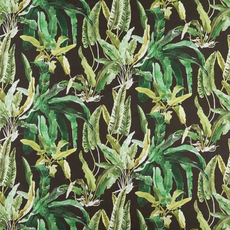 Nina Campbell Ashdown Fabrics Benmore Fabric - Emerald / Green / Ebony - NCF4365-03