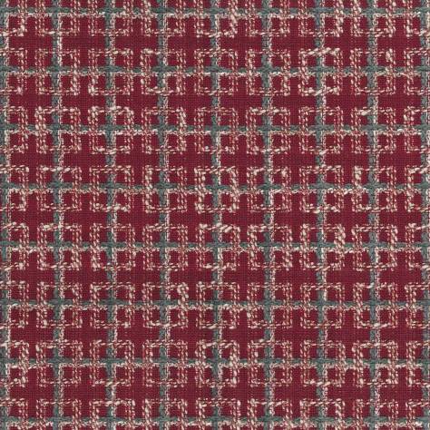 Nina Campbell Charlton Fabrics Rodmell Fabric - Red / Teal - NCF4384-02 - Image 1