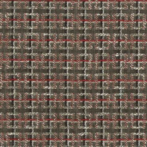 Nina Campbell Charlton Fabrics Rodmell Fabric - Chocolate / Coral - NCF4384-03 - Image 1