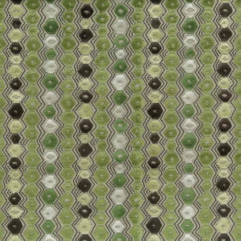 Nina Campbell Marchmain Fabrics Flyte Fabric - Green / Chocolate - NCF4371-04