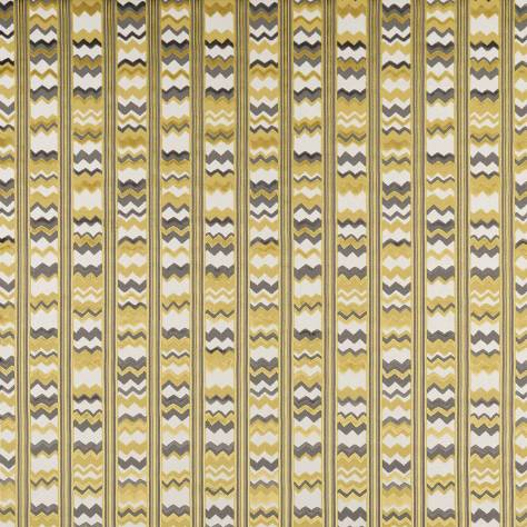 Nina Campbell Marchmain Fabrics Sebastian Fabric - Yellow / Chocolate / Ivory - NCF4373-04