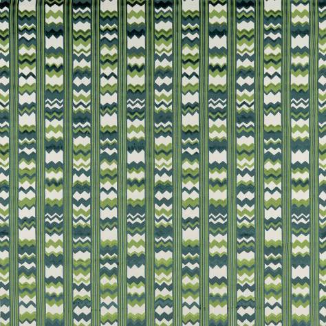 Nina Campbell Marchmain Fabrics Sebastian Fabric - Green / Ivory - NCF4373-06