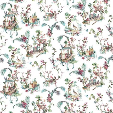 Nina Campbell Jardiniere Fabrics Toile Chinoise Fabric - 2 - NCF4460-02