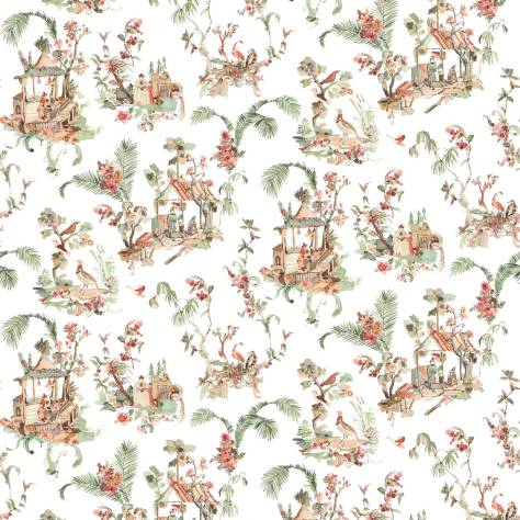Nina Campbell Jardiniere Fabrics Toile Chinoise Fabric - 3 - NCF4460-03