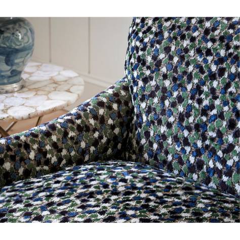 Nina Campbell Wickham Fabrics Orford Fabric - Peacock/Coral/Aubergine - NCF4510-01