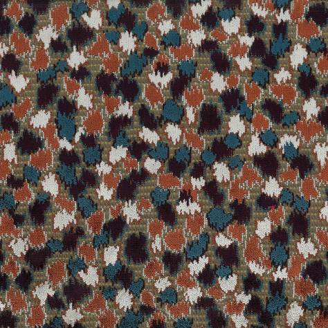 Nina Campbell Wickham Fabrics Orford Fabric - Peacock/Coral/Aubergine - NCF4510-01 - Image 1