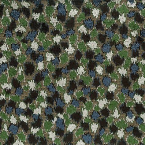 Nina Campbell Wickham Fabrics Orford Fabric - Blue/Emerald/Chocolate - NCF4510-05