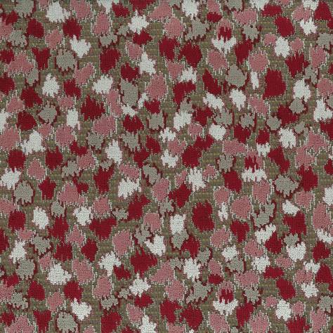 Nina Campbell Wickham Fabrics Orford Fabric - Red/Rose/Taupe - NCF4510-06