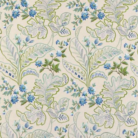 Nina Campbell Woodbridge Fabrics Sudbury Fabric - Blue/Green - NCF4500-03 - Image 1