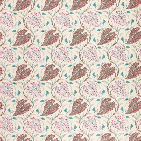 Nina Campbell Woodbridge Fabrics Felbrigg Fabric - Linen /Teal/Chocolate - NCF4503-01 - Image 1
