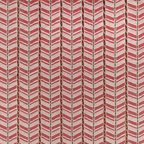 Nina Campbell Woodbridge Fabrics Woodbridge Stripe Fabric - Red - NCF4504-01