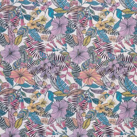 Matthew Williamson Deya Fabrics Valldemossa Fabric - Cerise / Coral / Turquoise - F7240-01 - Image 1