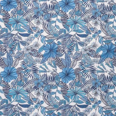 Matthew Williamson Deya Fabrics Valldemossa Fabric - Persian Blue / Ivory - F7240-03 - Image 1