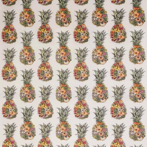 Matthew Williamson Deya Fabrics Ananas Fabric - Terracotta / Coral / Grass - F7245-02