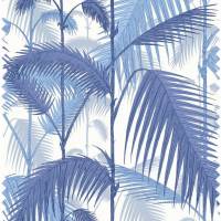 Palm Jungle Linen Union Fabric - Hyacinth Blue/White