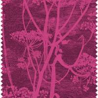 Cow Parsley Velvet Fabric - Pink
