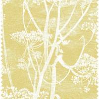 Cow Parsley Linen Fabric - White and Chartreuse