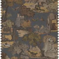 Versailles Grand Cotton Fabric - Ginger/Charcoal