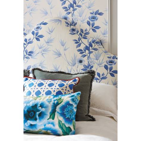 Harlequin x Diane Hill Harlequin x Diane Hill Fabrics Lady Alford Fabric - Porcelain/Chine Blue - HDHP121100