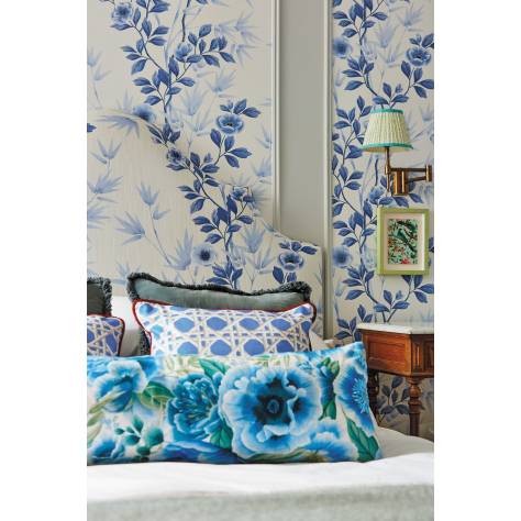Harlequin x Diane Hill Harlequin x Diane Hill Fabrics Lady Alford Fabric - Porcelain/Chine Blue - HDHP121100 - Image 3
