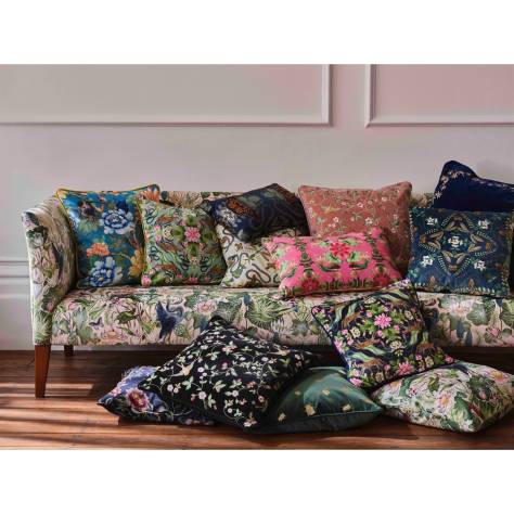 Wedgwood Botanical Wonders Fabrics Tonquin Embroidery Fabric - Chartreuse/Denim - F1580/01 - Image 2