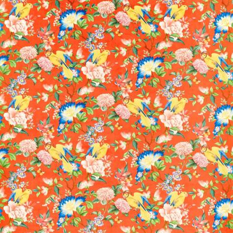 Wedgwood Botanical Wonders Fabrics Golden Parrot Velvet Fabric - Coral - F1586/01 - Image 1