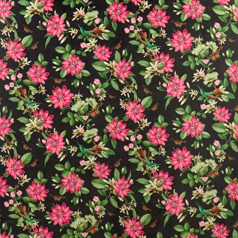Wedgwood Botanical Wonders Fabrics Pink Lotus Velvet Fabric - Noir - F1588/02 - Image 1