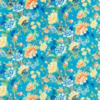 Sapphire Garden Velvet Fabric - Sapphire