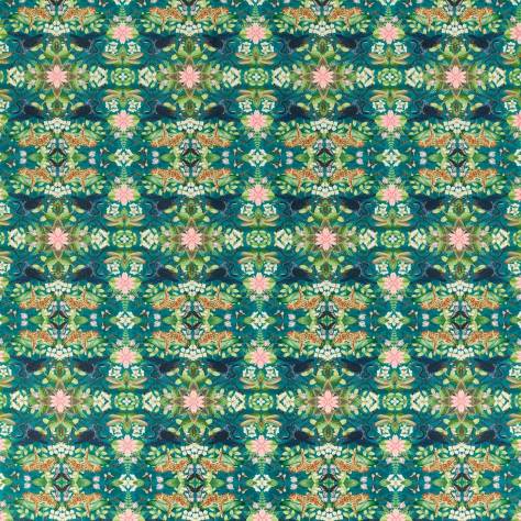 Wedgwood Botanical Wonders Fabrics Wonderlust Tea Story Velvet Fabric - Teal - F1592/02 - Image 1