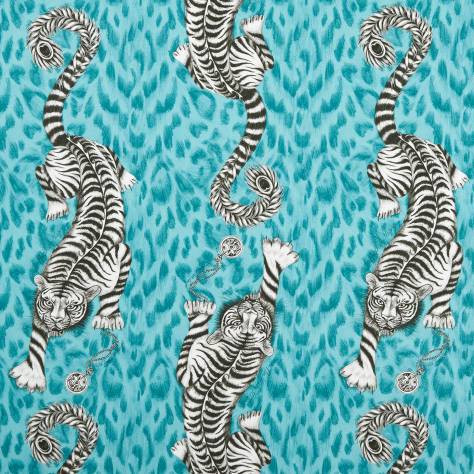 Emma Shipley Animalia Fabrics Emma J Shipley Tigris Fabric - Teal - F1114/04 - Image 1