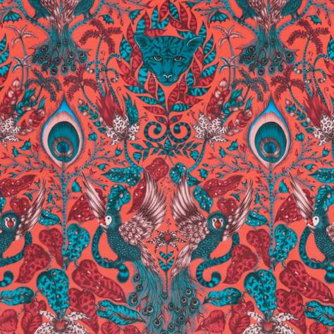 Emma Shipley Animalia Fabrics Emma J Shipley Amazon Fabric - Red Velvet - F1206/01 - Image 1