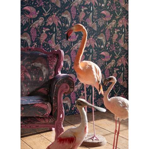 Emma Shipley Animalia Fabrics Emma J Shipley Audubon Fabric - Pink Velvet - F1207/01