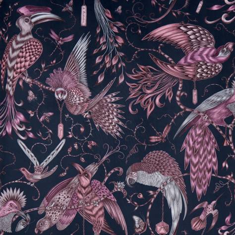 Emma Shipley Animalia Fabrics Emma J Shipley Audubon Fabric - Pink Velvet - F1207/01 - Image 1