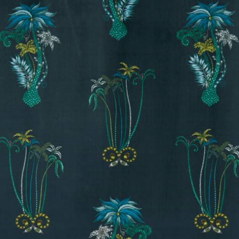 Emma Shipley Animalia Fabrics Emma J Shipley Jungle Palms Fabric - Navy Velvet - F1209/01