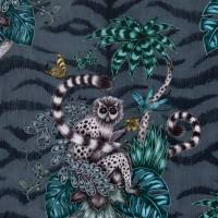 Emma J Shipley Lemur Fabric - Navy Velvet