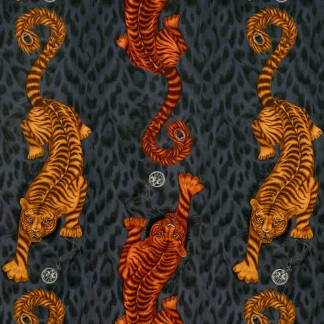 Emma Shipley Animalia Fabrics Emma J Shipley Tigris Fabric - Flame Velvet - F1213/01 - Image 1