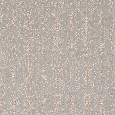 Harlequin Amazilia Fabrics Java Fabric - Stone/Papaya - HAMA131516