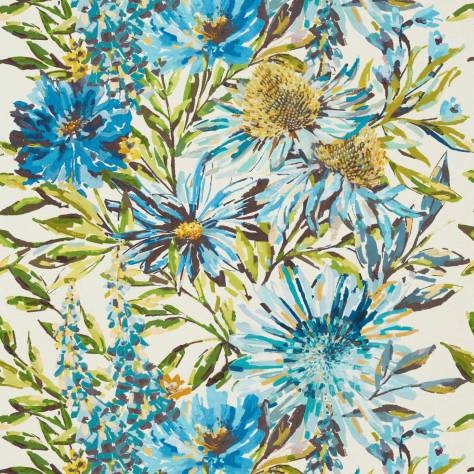 Harlequin Fauvisimo Fabrics Floreale Fabric - Turquoise/Ocean/Marine - HFAU120525 - Image 1