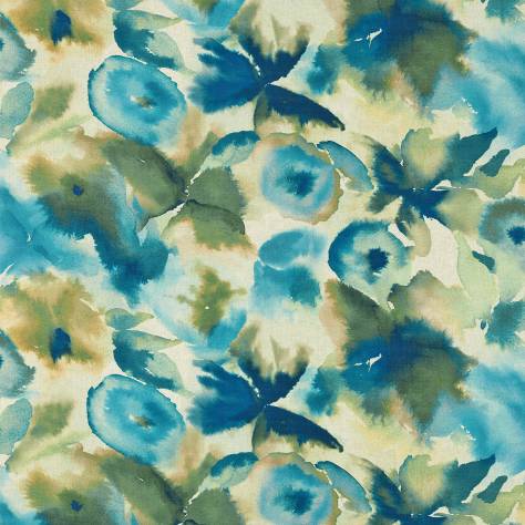 Harlequin Tresillo Fabrics Flores Fabric - Sky/Emerald/Zest - HETH120574 - Image 1