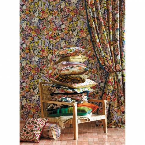 Harlequin Tresillo Fabrics Flores Fabric - Rust/Ruby/Nordic Blue - HETH120576 - Image 4