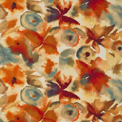 Harlequin Tresillo Fabrics Flores Fabric - Rust/Ruby/Nordic Blue - HETH120576