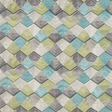 Harlequin Entity Fabrics Rhythm Fabric - Teal/Linden/Charcoal - HGEO120683 - Image 1