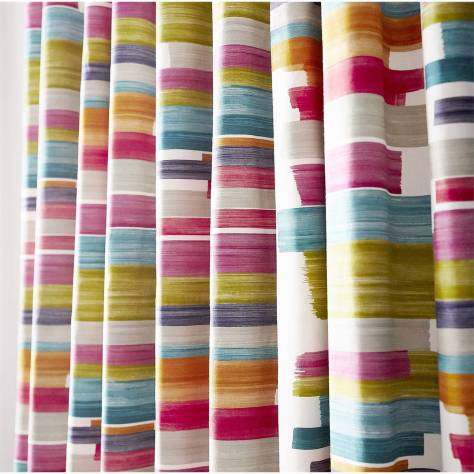 Harlequin Atelier Fabrics Calcine Fabric - Teal / Fuchsia / Mandarin - HATL120807