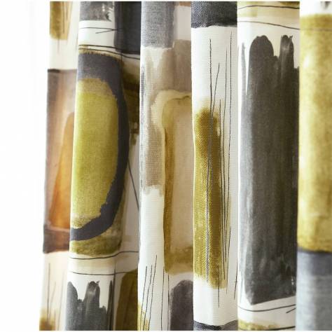 Harlequin Atelier Fabrics Kanjiro Fabric - Ochre / Charcoal / Stone - HATL120808 - Image 2