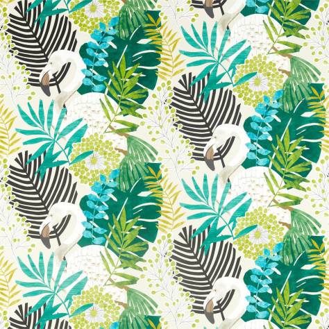 Harlequin Salinas Prints & Weaves Solana Fabric - Ebony / Zest / Marine - HSAF120824