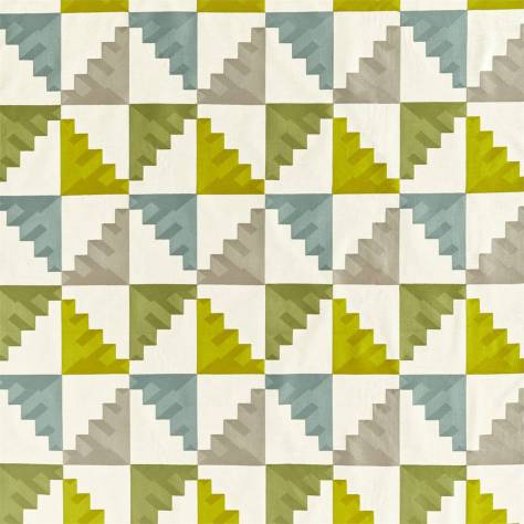 Harlequin Mirador Drapery Fabrics Mehari Fabric - Lime / Harbour / Stone - HMIF133051 - Image 1